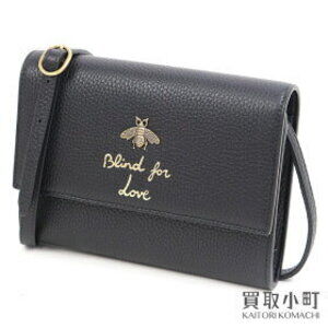 Gucci Animalier Bee Shoulder Bag Black Leather Metal Motif crossbody wallet